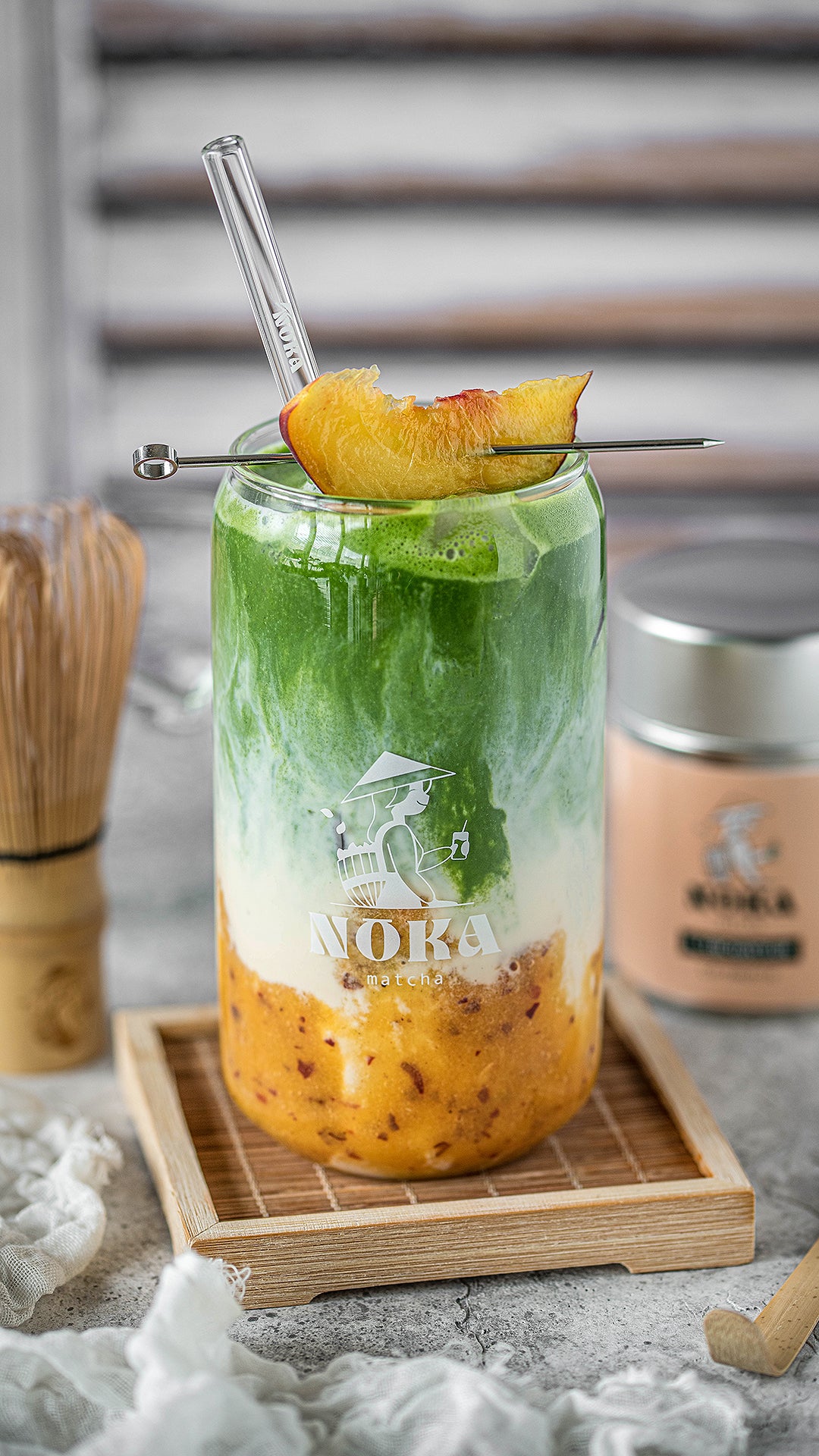 Matcha Latte Pêche