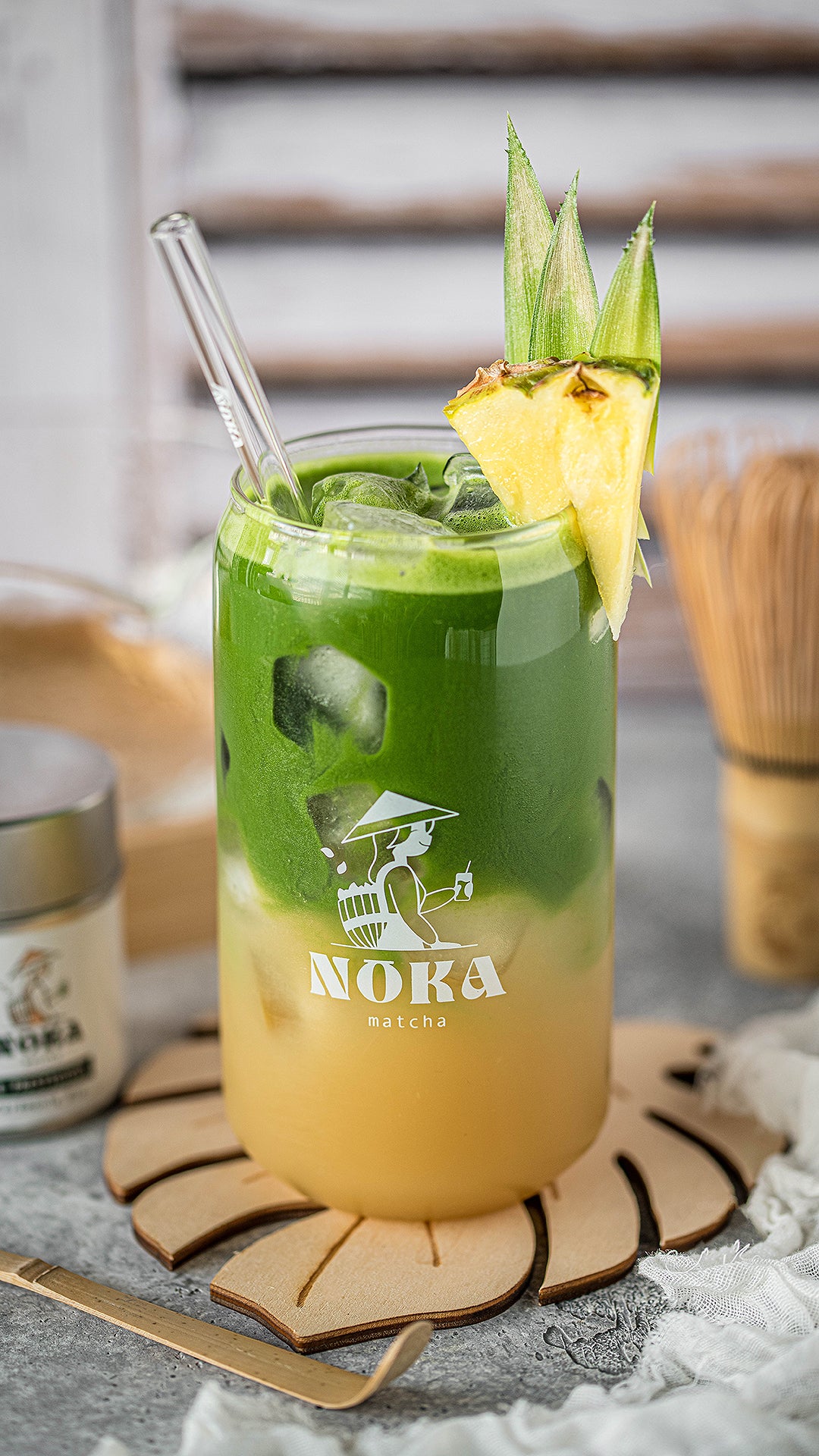 Jus d'ananas au Matcha