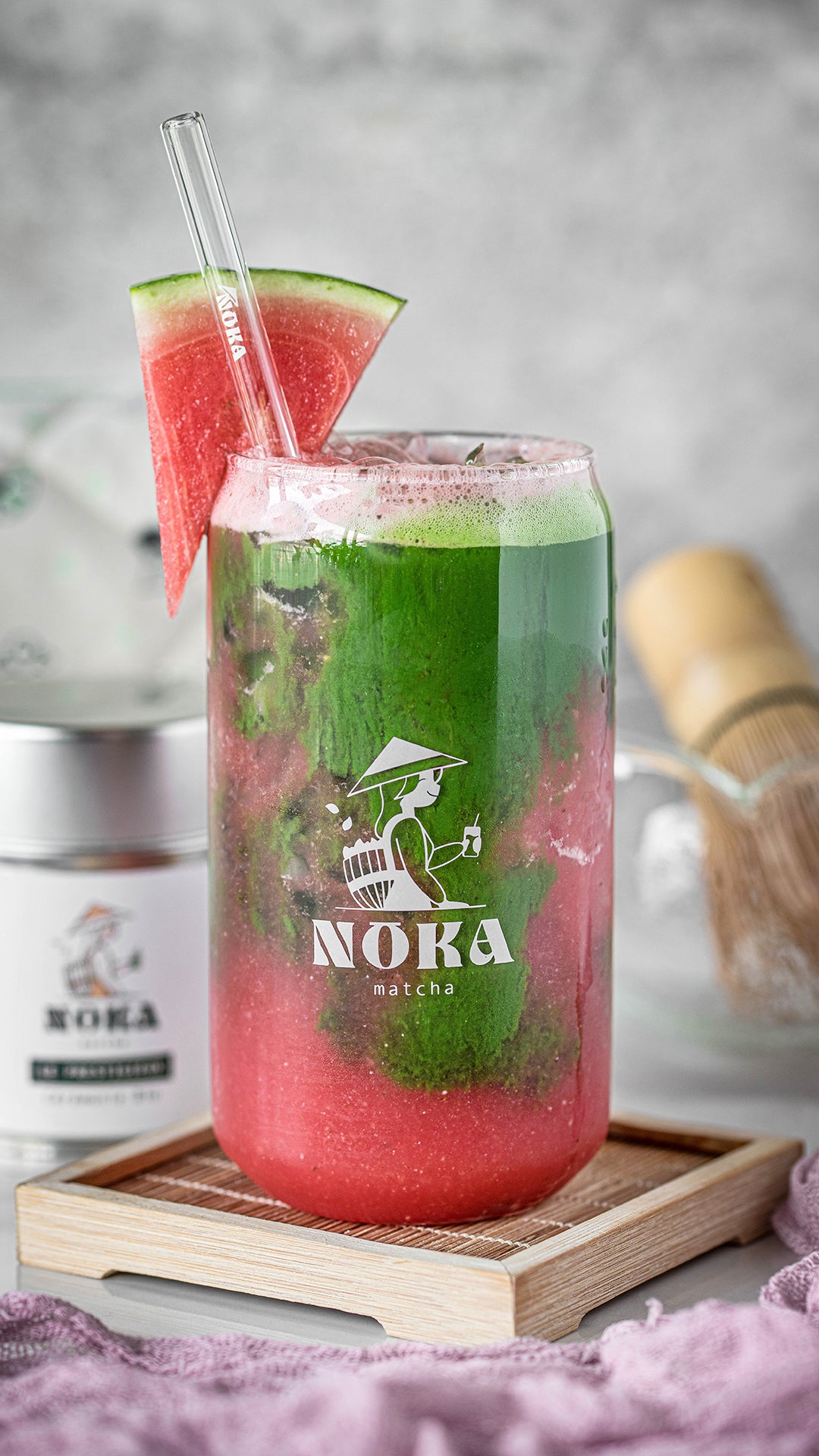 Jus de pastèque au matcha