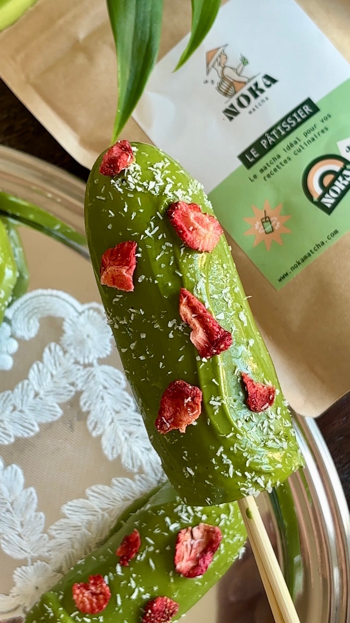 Snack banane glacée au matcha