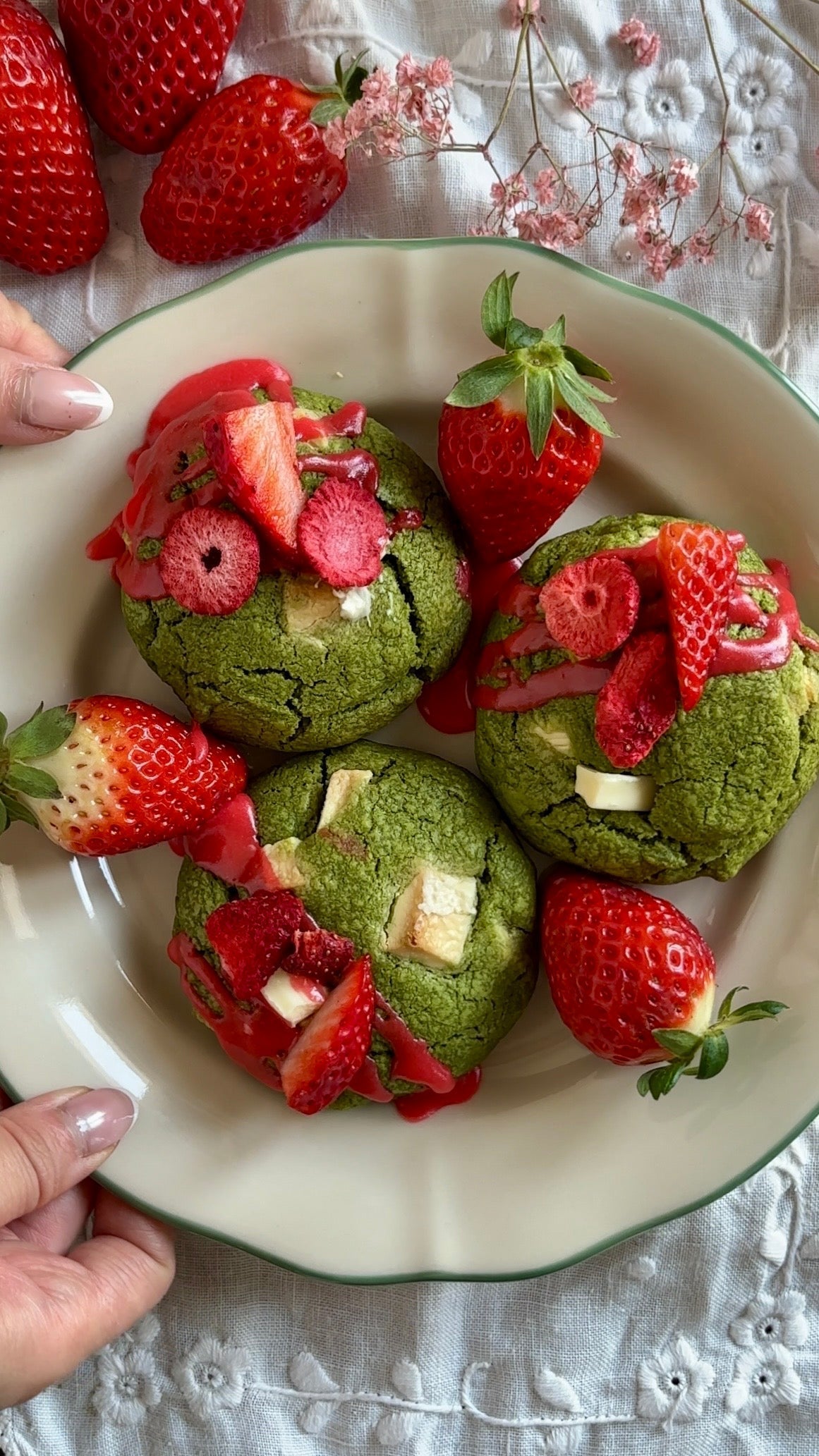 Cookies au matcha et chocolat blanc