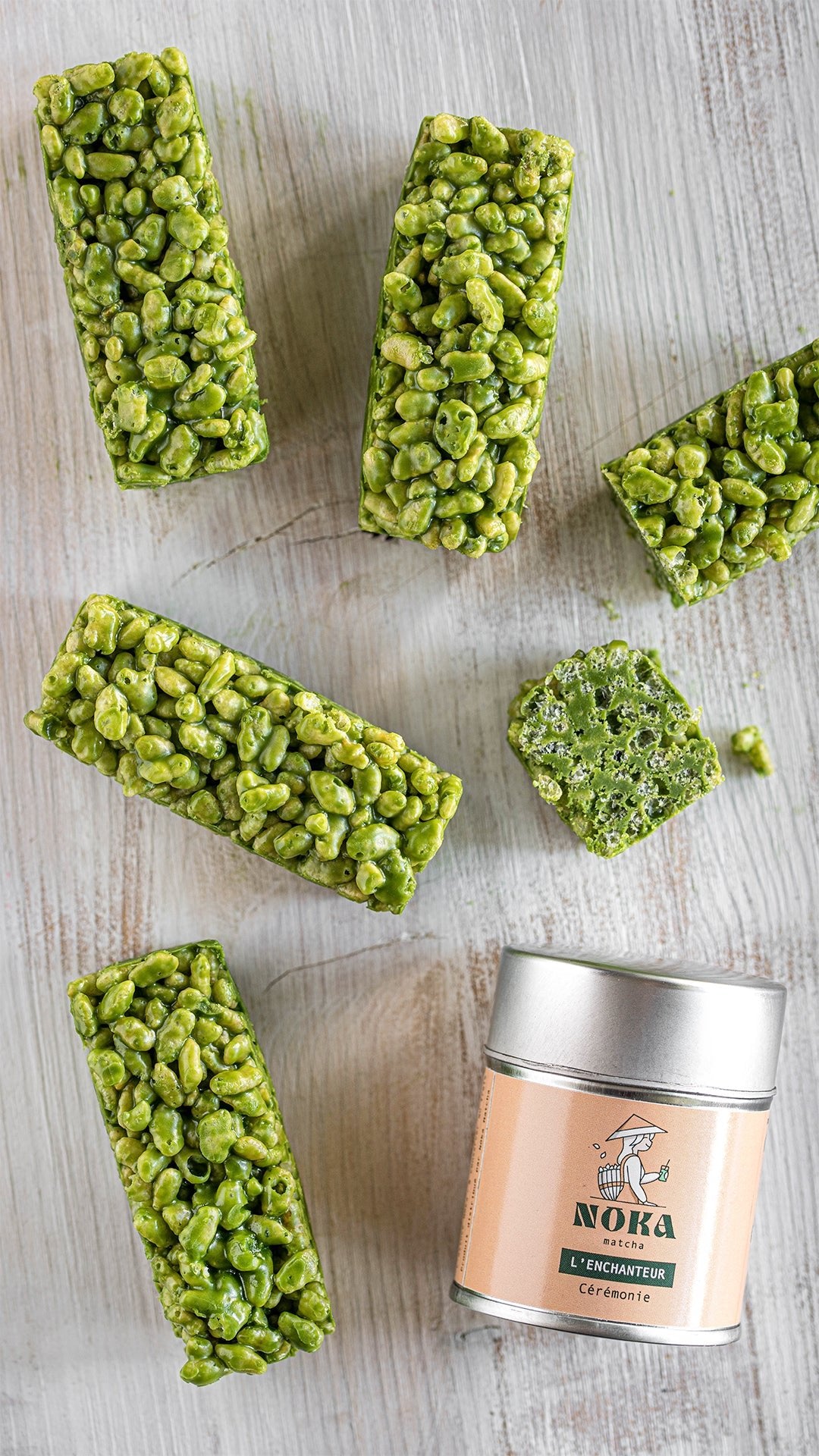 Barres crunchy au matcha