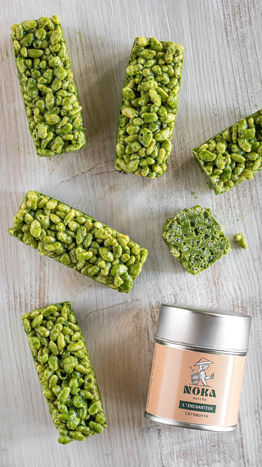 Barres crunchy au matcha