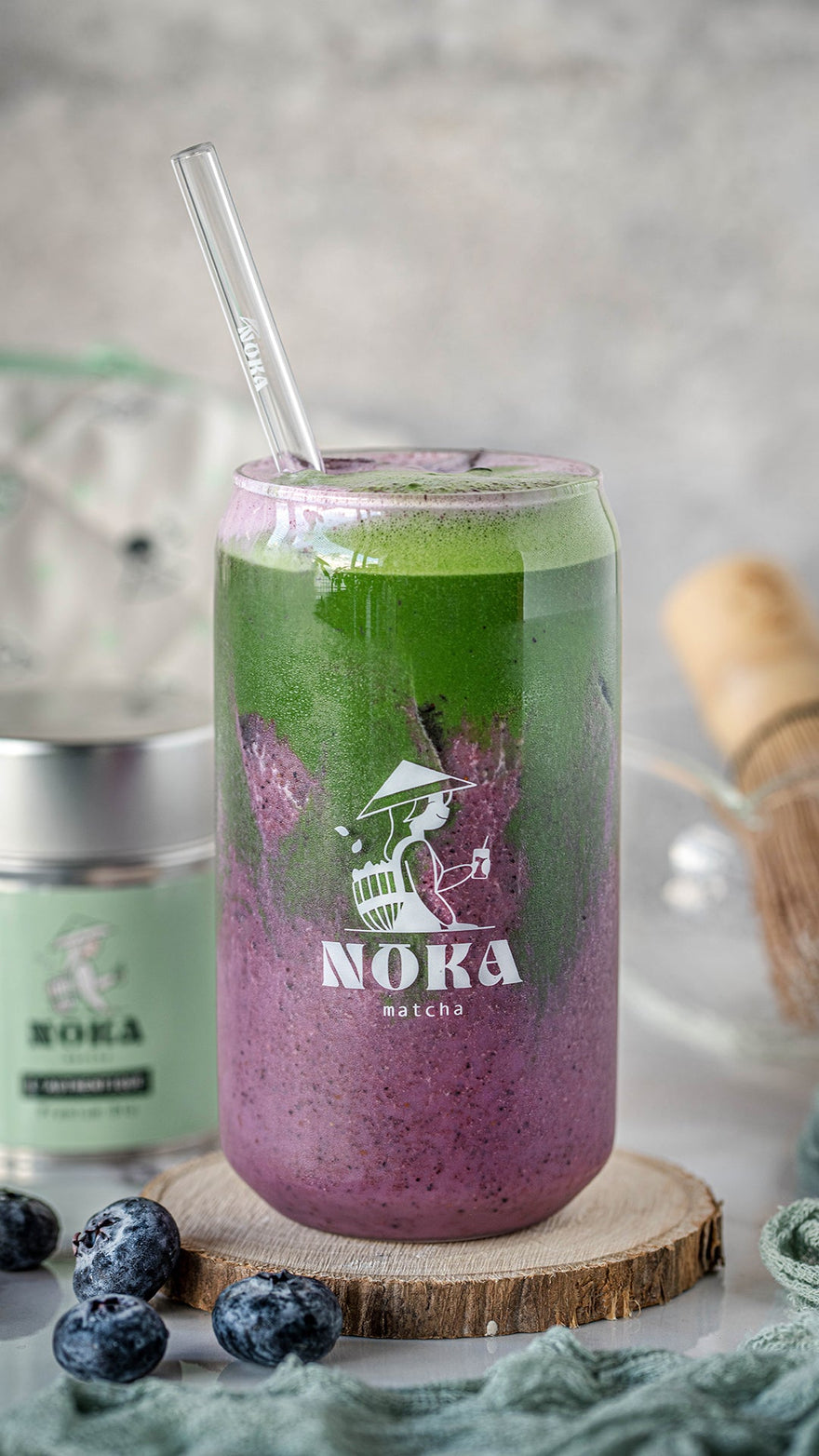 Matcha Latte Myrtilles