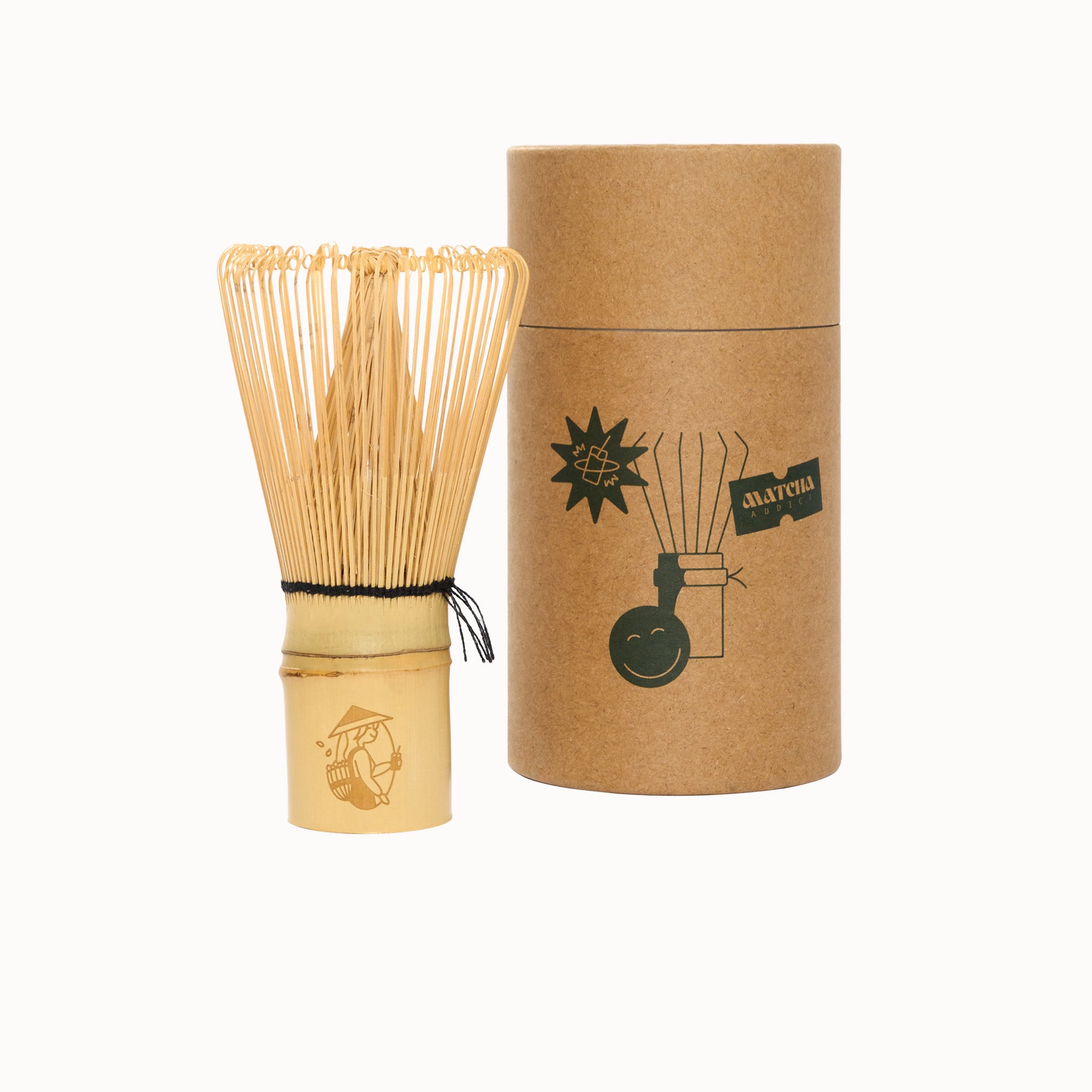 Visuel du fouet chasen noka matcha et de sa boîte de rangement